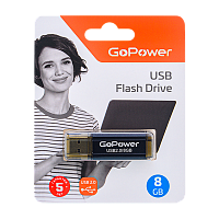 Флеш-накопитель GoPower HIT 8GB USB2.0 металл черный