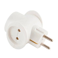 Разветвитель Toker 3T1 1р.С/З 2р.Б/З 16A белый (1/50)