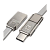 USB Кабель REMAX Gplex 3in1 (Micro-Iphone 5/6/7/SE-Type-C) 1M RC-070th Серебро