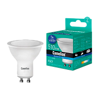 Лампа светодиодная Camelion MR16 GU10 7W 6500К 170-265V софит матовая (1/5/100)