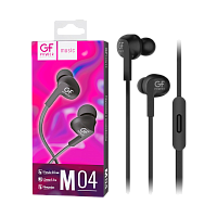 Наушники внутриканальные GFPower M04 с микр. черный (1/200) 