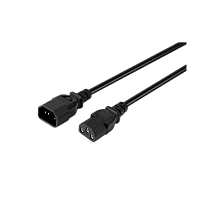Кабель питания GoPower C14 (m)-C13 (f) 1.8м ПВХ 0.75мм удлинитель черный (1/100) 