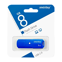Флеш-накопитель Smartbuy Clue 8GB USB2.0 пластик синий