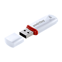 Флеш-накопитель Smartbuy Crown Compact 32GB USB2.0 пластик белый 