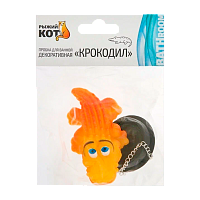 Пробка для ванной Рыжий кот "Крокодил" желтый (1/18/72)