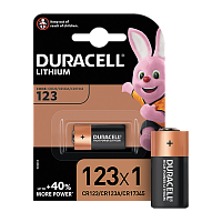 Батарейка Duracell CR123A BL1 Lithium 3V (1/10/50)