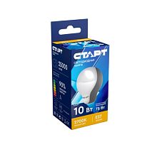 Лампа светодиодная Старт GLS E27 10W 2700К 220V груша Eco матовая (1/10/100)