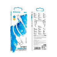 Кабель Borofone BX80 USB (m)-Type-C (m) 1м 3.0A силикон белый (1/360)