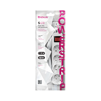 Удлинитель Defender S418 4р.С/З 10A 1.8м с выкл. белый (1/30)