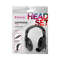 Наушники полноразмерные Defender 750 Gryphon с микр. черный (1/20)