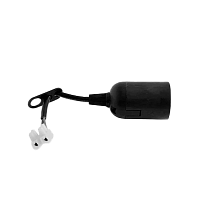 Патрон Прогресс подвесной с проводом E27 пластик черный (1/50/200)