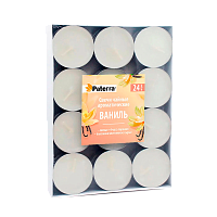 Свечи чайные в гильзе, литые, аромат ванили, 24 шт. в картонной подложке PATERRA (1/20)