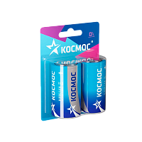 Батарейка Космос R20 D BL2 Zinc Carbon 1.5V (2/24/192) 