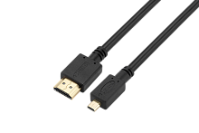 Кабель GoPower HDMI (m)-microHDMI (m) 1м ПВХ ver.2.0 черный Premium Zip-Lock c подвесом (1/200)