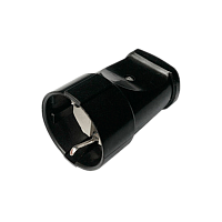 Гнездо штепсельное Прогресс c/з  черное  (1/20/200)