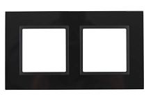 Рамка ЭРА Elegance 14-5102-05 2-местная горизонтальная стекло черный (1/5/50)
