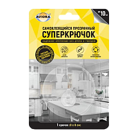Крючки Aviora Самоклеящийся суперкрючок 8х8см блистер, шоу-бокс 12 шт, 1шт. (1/12/48)