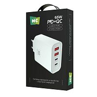 Сетевое З/У MORE CHOICE NC95 2USB+2Type-C 3.0A 65W PD3.0 белый (1/50/200)