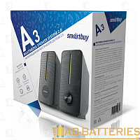 Колонки 2.0 Smartbuy A3 6W USB+Jack 3.5мм черный (1/24) 