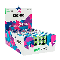 Батарейка Космос LR03 AAA Shrink 4 Alkaline 1.5V (96/384)