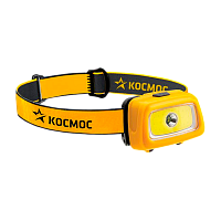 Фонарь налобный Космос H3WDS 3W COB от батареек 3 режима желтый (1/24/240)