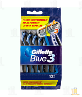 Бритва Gillette BLUE3 3 лезвия прорезиненная ручка 12шт. (1/24)