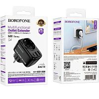Разветвитель Borofone BAC14 1р.С/З 2USB+Type-C черный