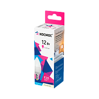 Лампа светодиодная Космос CN E14 12W 3000К 174-265V свеча матовая (1/10/80)