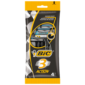 Бритва одноразовая BIC "БИК 3 Экшен" 3 лезвия 4шт. (1/20)