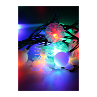 Гирлянда Космос "Новогодние игрушки" 30LED 4.4м микс нить 8 режимов матовые насадки ассорти (1/50)