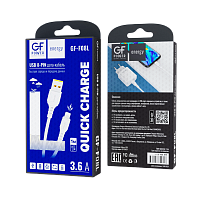 Кабель GFPower F08L USB (m)-Lightning (m) 1м 3.6A ПВХ белый (1/120/480)