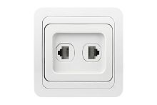 Розетка компьютер+телефон RJ-45+Phone одинарная белая "Марс" Smartbuy (SBE-02w-S1-RJPH) /1/10/100
