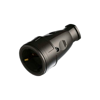 Гнездо штепсельное Прогресс c/з  каучуковое  черное  (1/20/200)