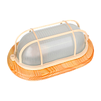 Светильник влагозащищенный Camelion 1401D 60W 230V E27 накладной решетка 140мм клён (1/8)