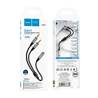 Кабель AUX HOCO UPA21 Jack 3.5mm (f)-2xJack 3.5mm (m) 0.25м серебряный (1/31/310)
