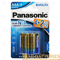 Батарейка Panasonic EVOLTA LR03 AAA BL4+2 Alkaline 1.5V (6/72) 