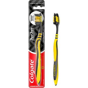 Зубная щетка COLGATE Зигзаг Древесный Уголь средняя