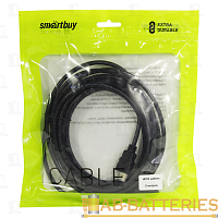 Кабель Smartbuy К-251 HDMI (m)-HDMI (m) 5.0м силикон ver.1.4 черный (1/12)