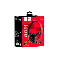 Наушники полноразмерные HOCO W28 bluetooth 5.0 с микр. microSD красный (1/30) 