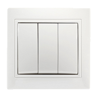 Выключатель Smartbuy 3-клавишный 10А белый "Венера"