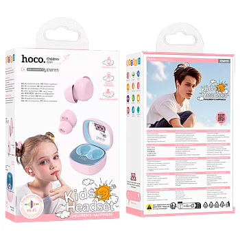Наушники внутриканальные HOCO EW111 bluetooth 5.4 с микр. детские розовый (1/11/110)