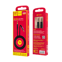 Кабель AUX GFPower J03 Jack 3.5mm (m)-Jack 3.5mm (m) 1м нейлон черный (1/200/800) 