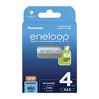 Аккумулятор предзаряженный RTU Panasonic HR03 AAA BL4 NI-MH eneloop 800mAh пласт. футл. (4/40/160)