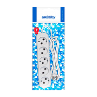 Удлинитель Smartbuy 5р.Б/З 10A 2.0м ПВС 2x1мм² белый