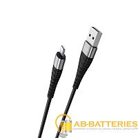 Кабель Borofone BX32 USB (m)-Lightning (m) 1м 2.4A нейлон черный (1/360)