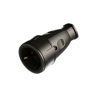 Гнездо штепсельное Прогресс c/з  каучуковое  черное  (1/20/200)