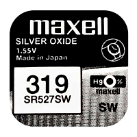 Батарейка Maxell 319 (SR527SW) BL1 Silver Oxide 1.55V 0%Hg (1/10/100) 