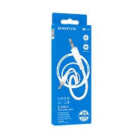 Кабель AUX Borofone BL14 Jack 3.5mm (m)-Jack 3.5mm (m) 2м ПВХ белый (1/63/252)