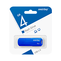 Флеш-накопитель Smartbuy Clue 4GB USB2.0 пластик синий