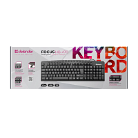 Клавиатура проводная Defender HB-470 Focus классическая USB 1.5м черный (1/20)